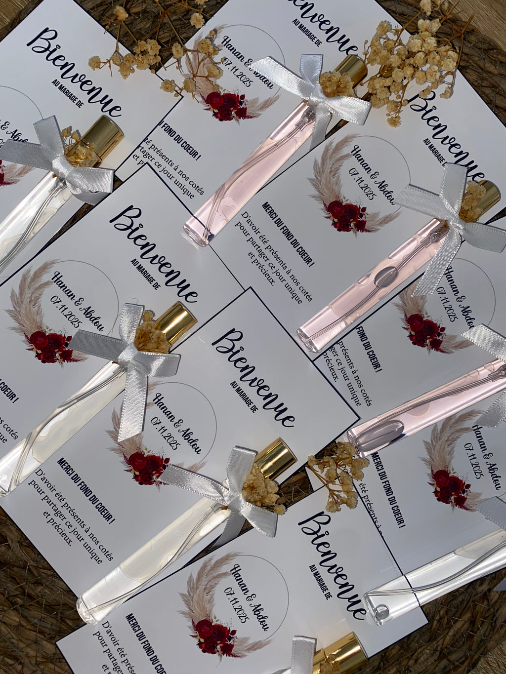 Carte de bienvenue avec fiole Parfum